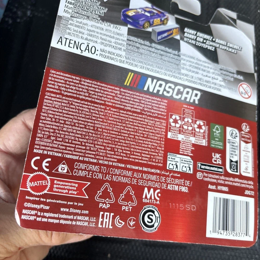 DISNEY PIXAR CARS NASCAR SERIES DANNY SWERVEZ OCTANE GAIN METAL 2024